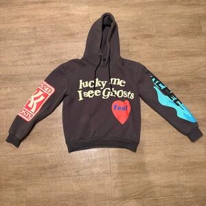 Lucky me see ghost men size large Hoodie with Colorful Print